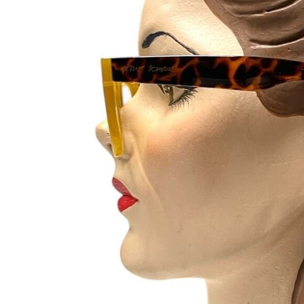 Betsey Johnson +2.00 Reading Glasses Readers Rounded Square Mustard Yellow Frame - Picture 1 of 4